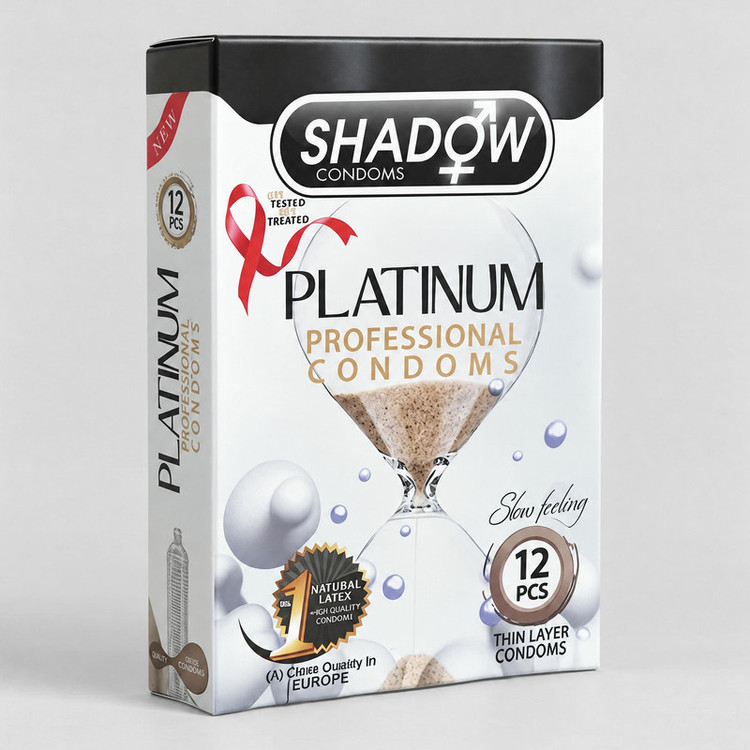 کاندوم شادو مدل Platinum بسته 12 عددی